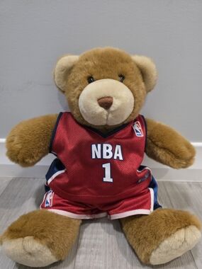 Build-A-Bear NBA #1 Teddy Bear Plush Red Basketball Jersey Outfit Stuffed Animal